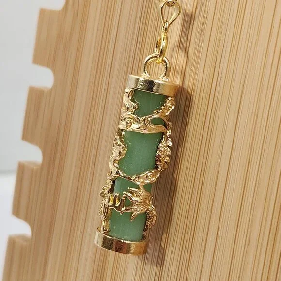 Multi Colors Available!  925 Jade Style Glow in the Dark Pendant 18" 925 Chain - Picture 2 of 16